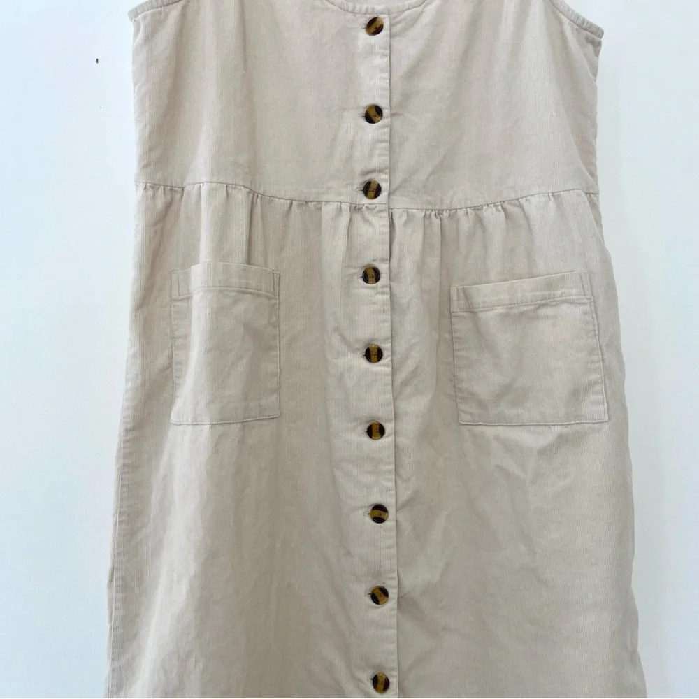 Vtg Two Twenty Jumper Overall Dress Size M Corduroy Cottagecore Prairie Country - Picture 9 of 11